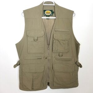 Cabela's Safari Vest Mens Sz L Regular Gray Hunting Fishing Photography Outdoor